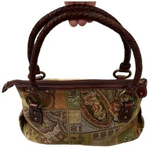 Fossil Vintage Tapestry Floral Patchwork Shoulder Purse